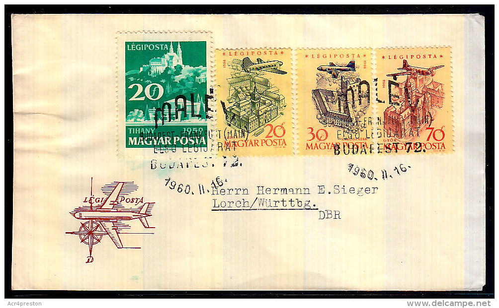 B0226 HUNGARY 1960, Airmail Stamps Used On Cover - Briefe U. Dokumente