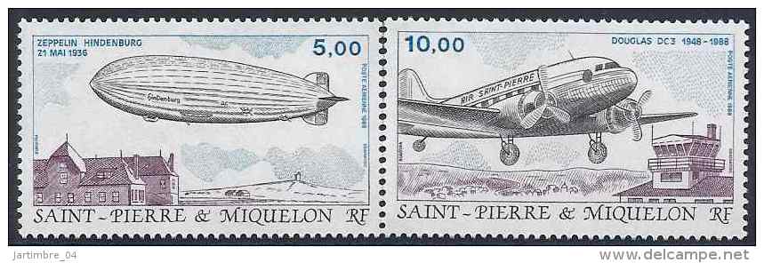 1988 SAINT PIERRE MIQUELON PA 66-67** Avions, Zeppelin - Ongebruikt