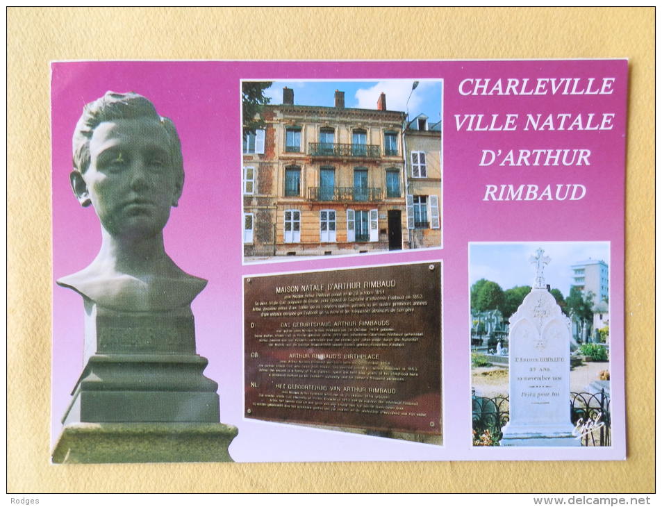 Dep 08 , Cpm  CHARLEVILLE-MEZIERES , Ville Natale D'Arthur Rimbaud , Multivues , Recto/verso (103) - Charleville