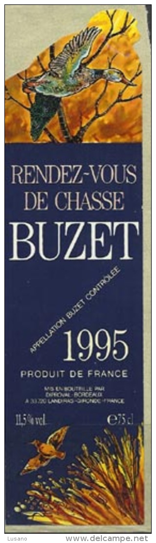 BUZET Rendez-vous De Chasse - Etiquette Neuve Autoadhésive 1995 - Jagd