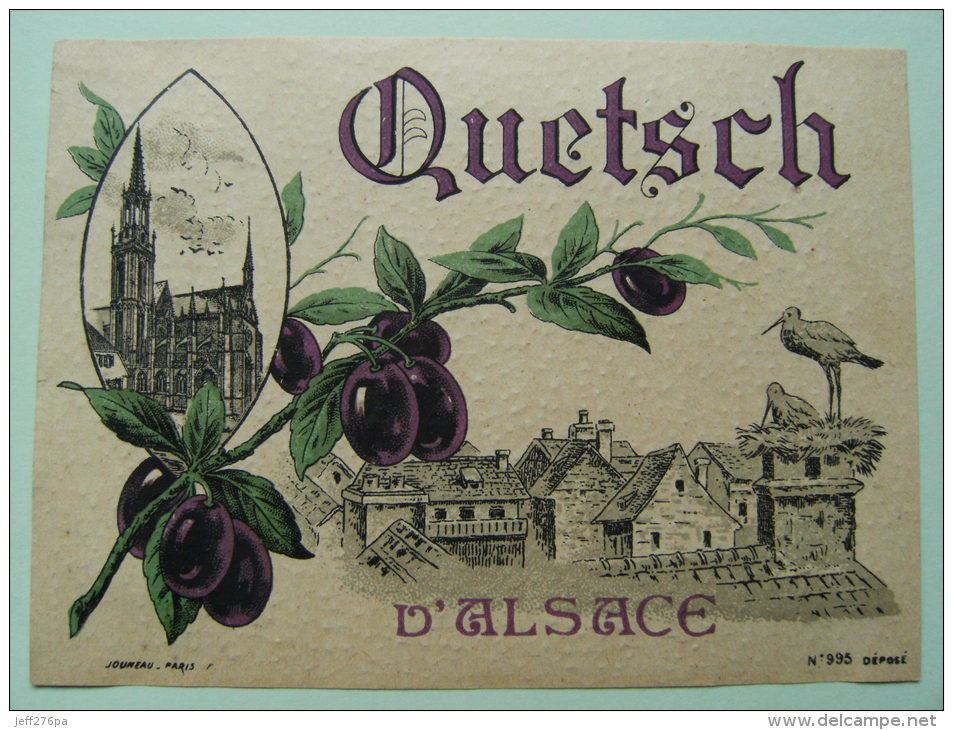 Etiquette Ancienne  - Quetsch D'Alsace  -   A Voir ! - Fruits & Vegetables