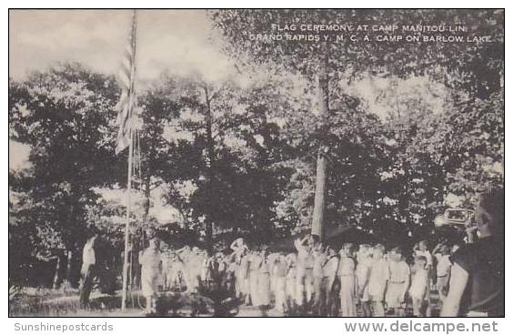 Michigan Grand Rapids Flag Ceremony At Camp Manitou Lin Artvue - Grand Rapids