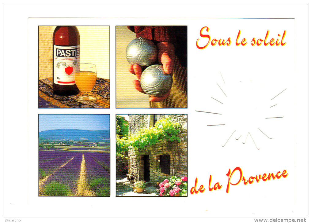 Sous Le Soleil De La Provence: Pastis, Petanque, Lavande, Carte à Trou (13-1522) - Petanca