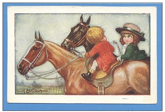 Cavalli E  Bambini  Illustratore  Corbella - Original  Vintage Postcard - Paarden