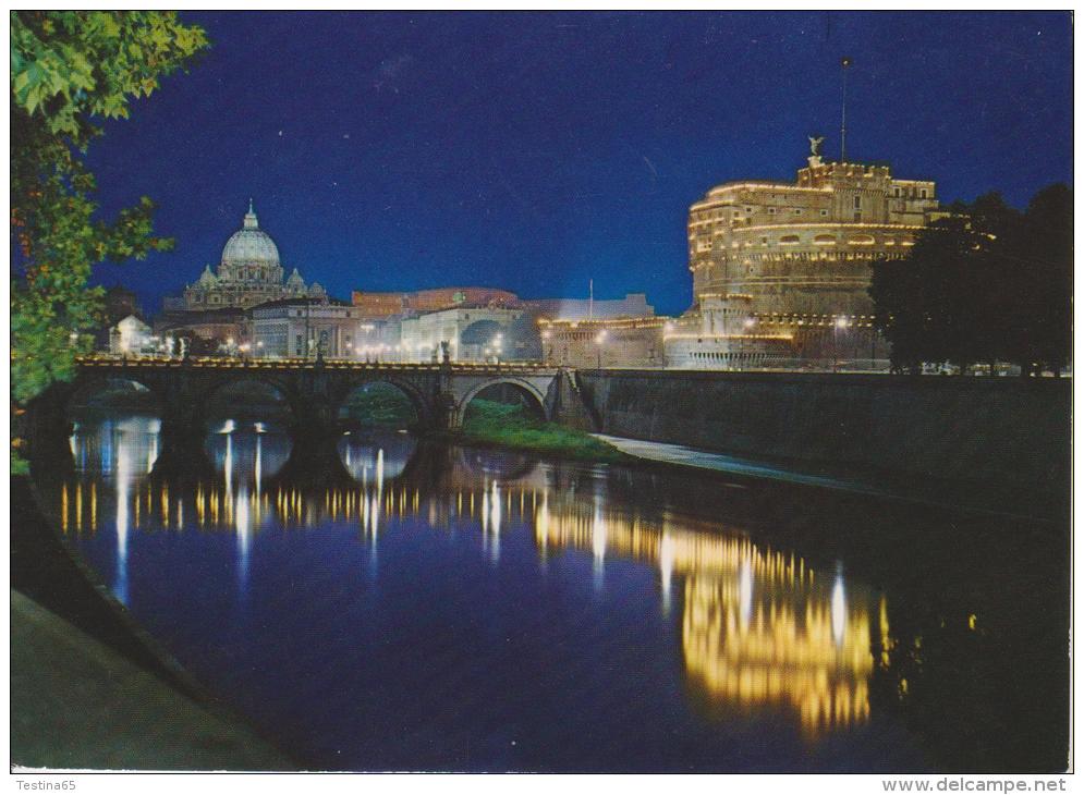 ROMA--PONTE SUL TEVERE E CASTEL SANT´ANGELO--NOTTURNO--FG --V 26-4-69 - Castel Sant'Angelo