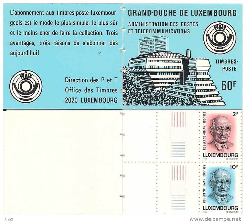 Luxembourg 1986 R. Schuman Booklet, Mi MH1. MNH(**) - Booklets