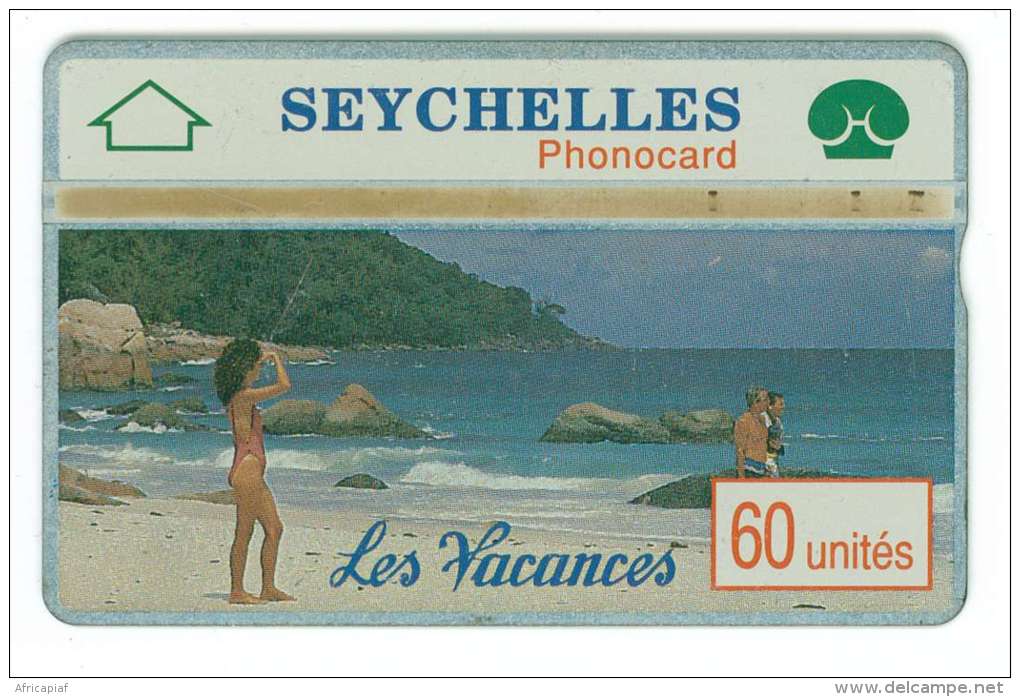 SEYCHELLES Ref MV Cards : SEY-07  60 U Holidays 1  CN : 002A  4000 Ex. Rare - Seychelles