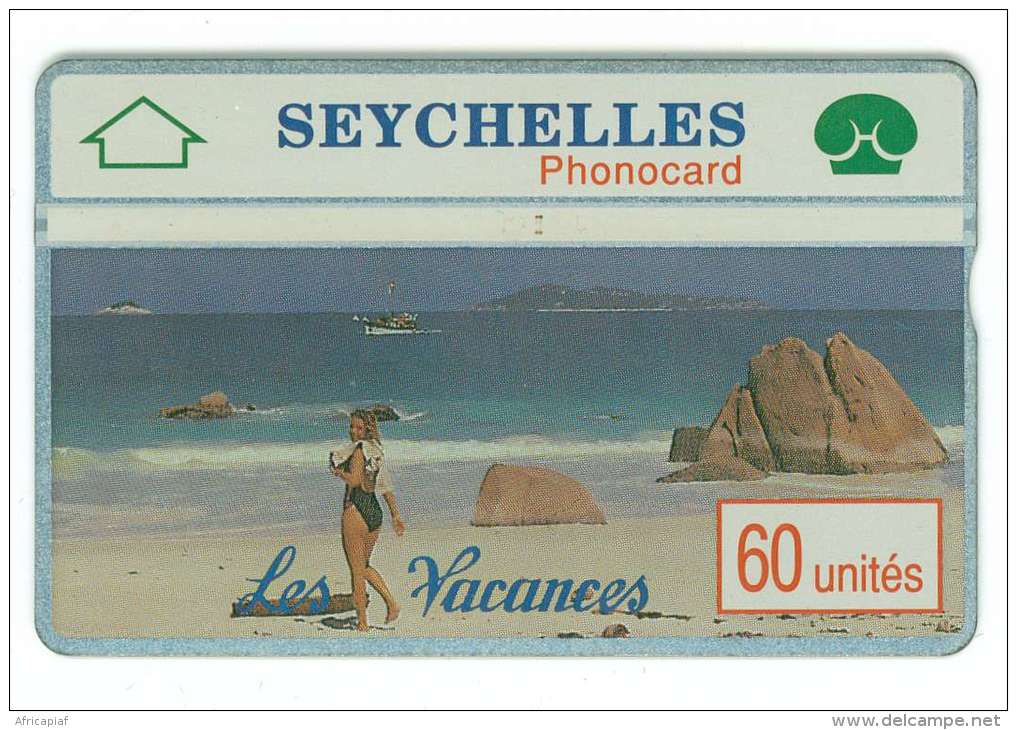 SEYCHELLES Ref MV Cards : SEY-08  60 U Holidays 2  CN : 002A  4000 Ex. Rare - Sychelles