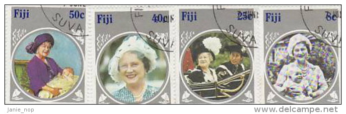 Fiji-1985 Queen Mother 85th Birthday Used Set - Muttertag