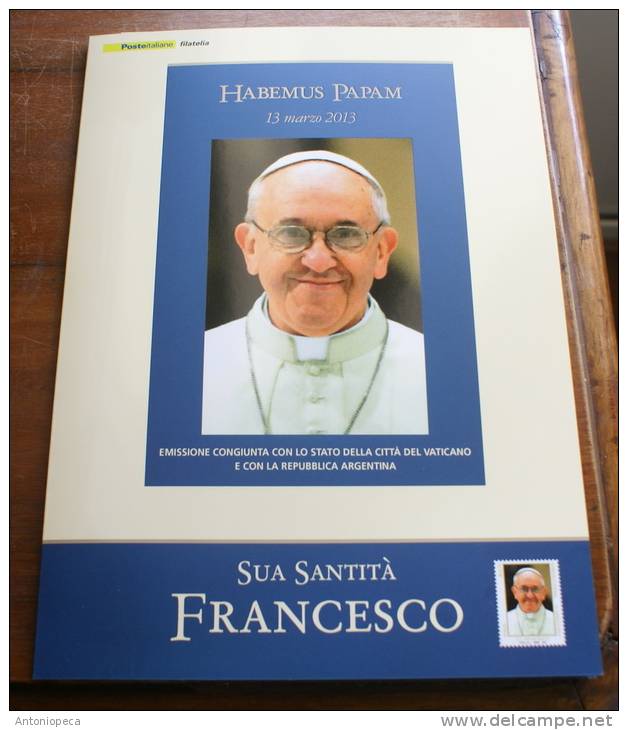 ITALY 2013 - OFFICIAL FOLDER \"HABEMUS PAPAM\"\" JOINT EMISSION VATICAN AND ARGENTINA - Pochettes