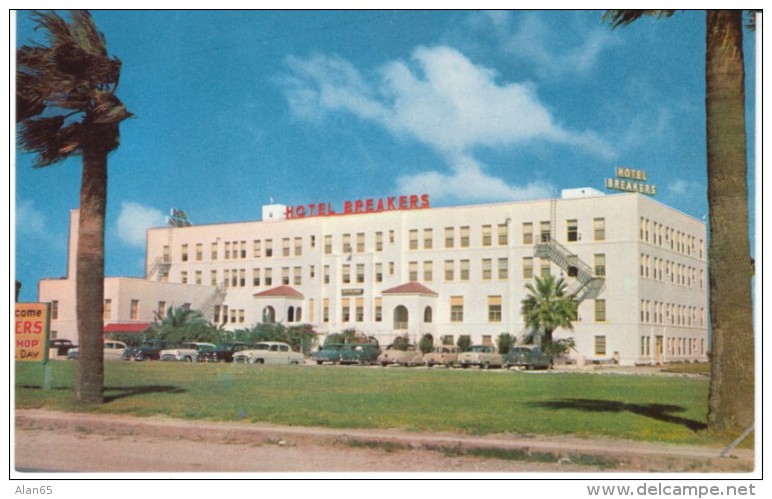 Corpus Christi TX Texas, Breakers Hotel, Lodging, Auto, C1950s Vintage Postcard - Corpus Christi