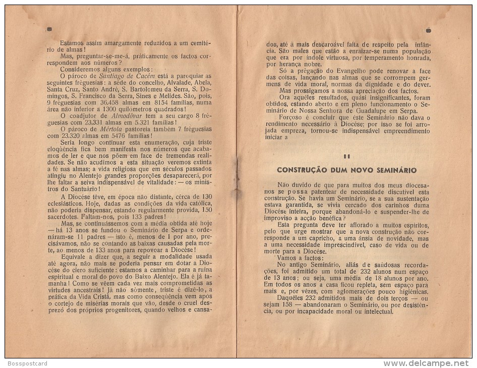 Beja - Seminário De Nossa Senhora De Fátima (contém 2 Cartas Manuscritas Enviadas Ao Bispo De Beja - Alte Bücher