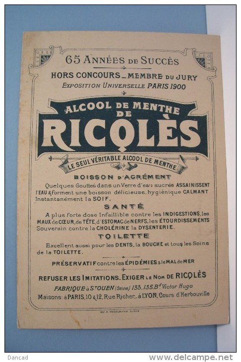 GUILLAUME.A -carte Publicitaire -RICQLES - Guillaume