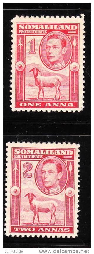 Somaliland Protectorate 1938 KG Blackhead Sheep 1a & 2a MLH - Somaliland (Protectorat ...-1959)