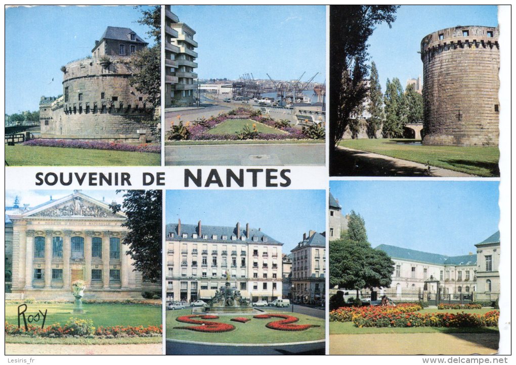 CP - PHOTO - SOUVENIR DE NANTES - MULTIVUES - 1801 - LE CHATEAU - LE PORT - LE MUSEUM - LA PLACE ROYALE - L'HOTEL DE VIL - Nantes