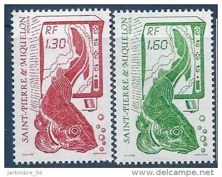 1988 SAINT PIERRE MIQUELON 490-91** Poisson, Morue - Unused Stamps