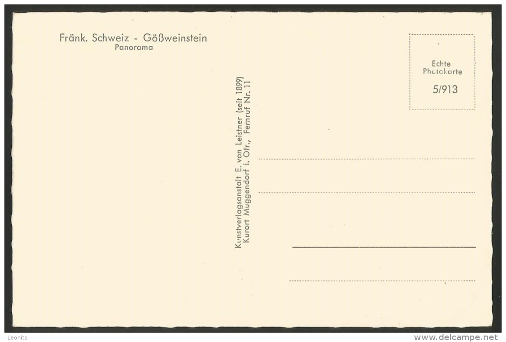 GÖSSWEINSTEIN Fränkische Schweiz Bayern Forchheim Oberfranken - Forchheim