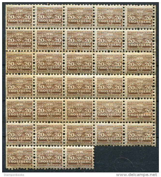 1946 Germany Trostberg Rabatt Marken - Block Of 33 - Advertising