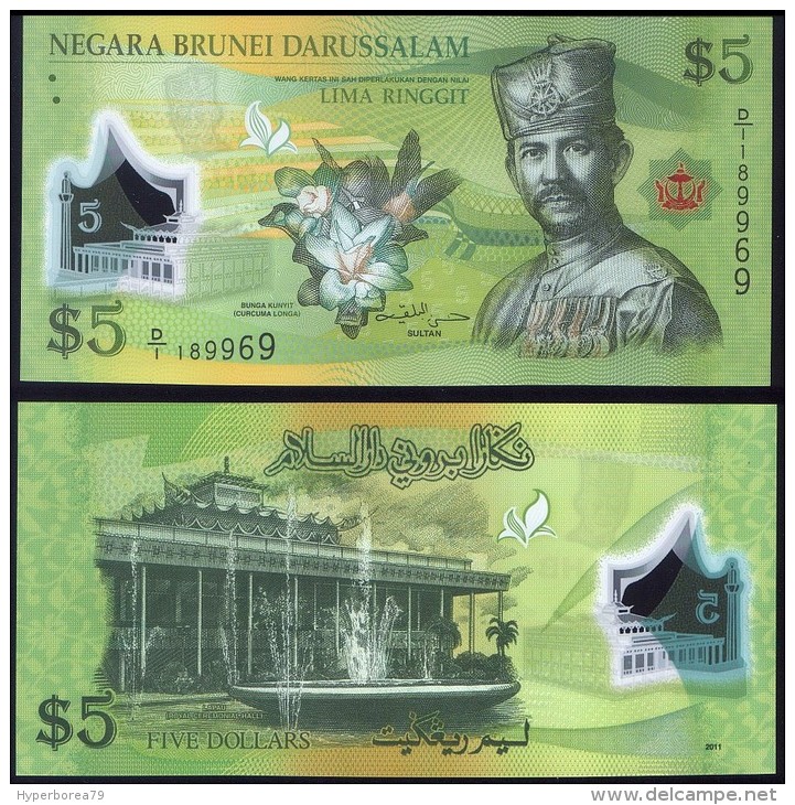 Brunei P 36 - 5 Ringgit 2011 POLYMER - UNC - Brunei