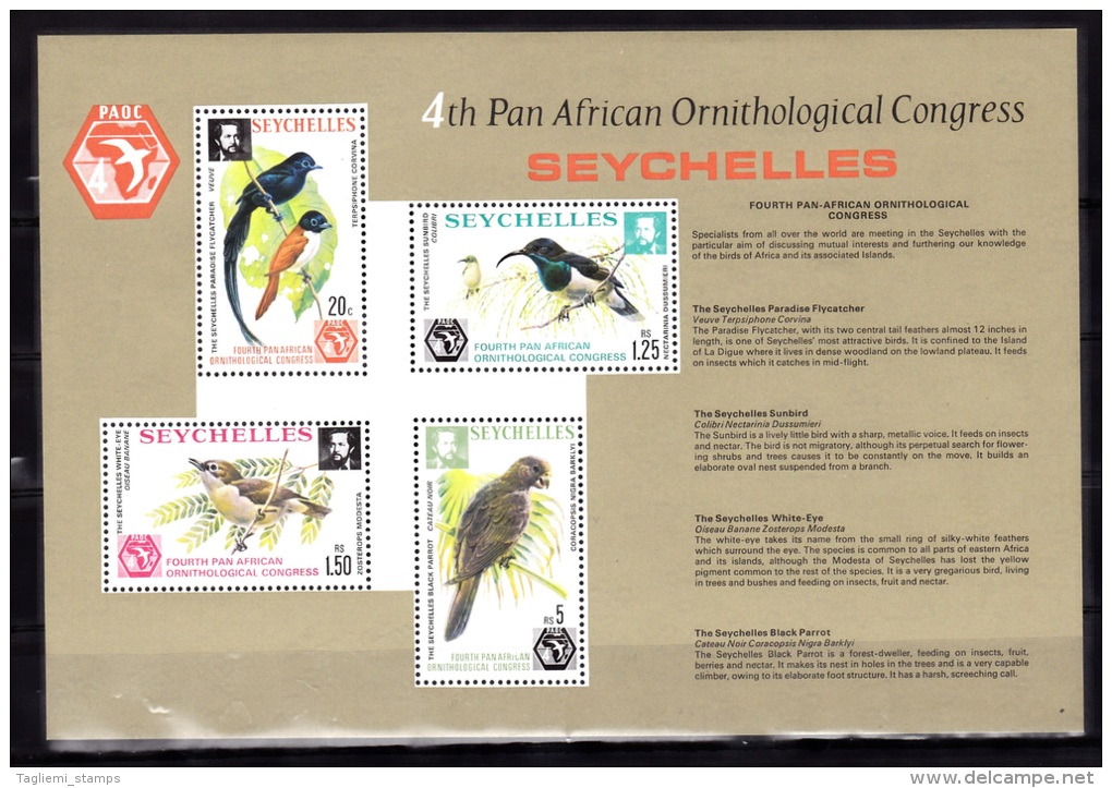 Seychelles, 1976,  MS 373, 161 X 109 Mm. Nos. 369/72, MNH - Seychellen (1976-...)