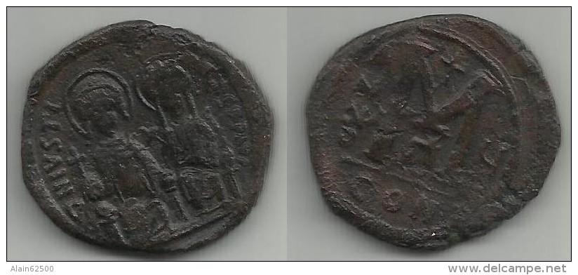 EMPIRE BYZANTIN .JUSTIN II ET SOPHIE . FOLLIS  .  565 à 578 . - Bizantine