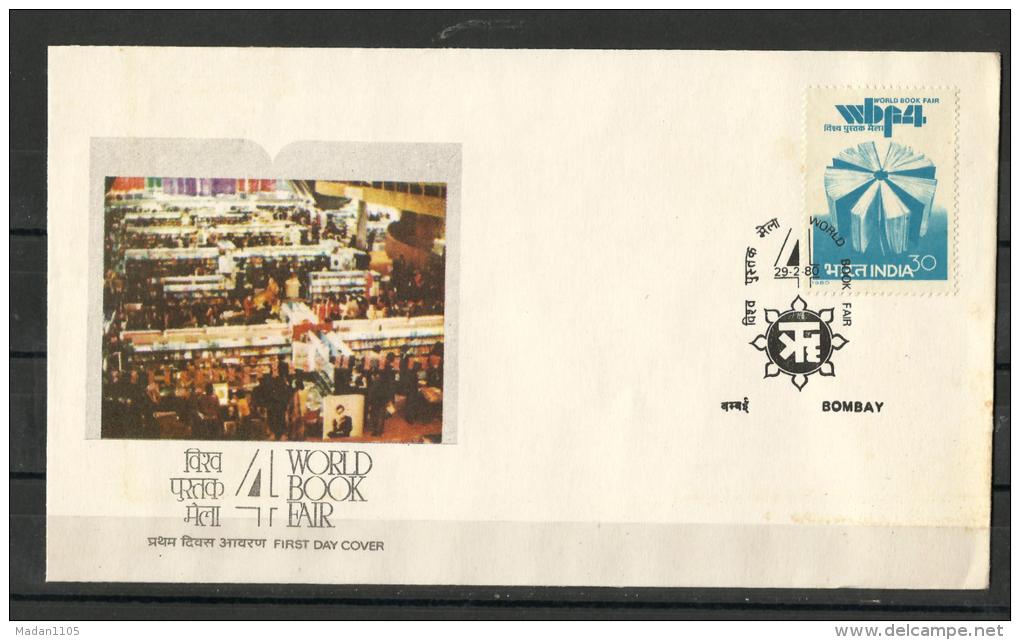 INDIA, 1980, FDC,  4th World Book Fair,  Bombay  Cancellation - Covers & Documents