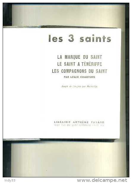 - LES 3 SAINTS . L. CHARTERIS . LIBRAIRIE ARTHEME FAYARD 1956 . - Artheme Fayard