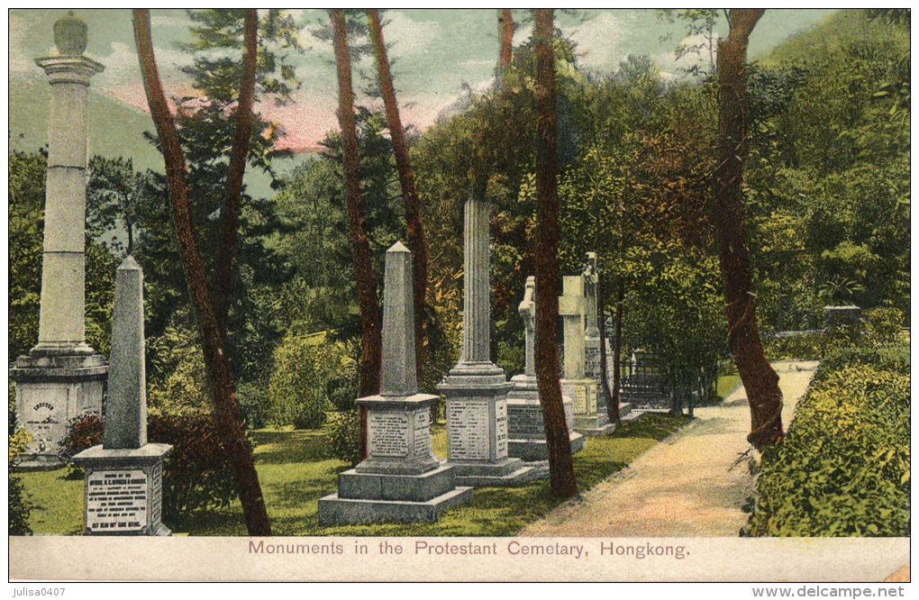 HONG KONG Vue Du Cimetière Protestant Tombes - Chine (Hong Kong)