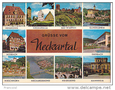 Allemagne. Bade Würtenberg. Neckartal. Vallée De La Neckar. Carte Mosaïque. - Heilbronn