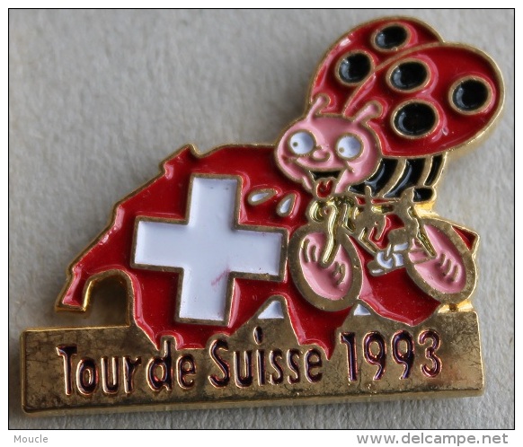TOUR DE SUISSE CYCLISTE 1993 - VELO - CYCLISME - COCCINELLE SUR UN VELO - CARTE DE LA SUISSE   -   (5) - Cyclisme