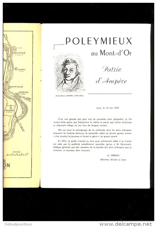 POLEYMIEUX AU MONT D'OR Patrie D'Ampère A. Vernay 1957 ( Publicité Camion BERLIET Voir 4eme Scan) - Rhône-Alpes