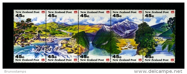 NEW ZEALAND - 1992  SCENIC  BLOCK  OF 10   MINT NH - Ongebruikt