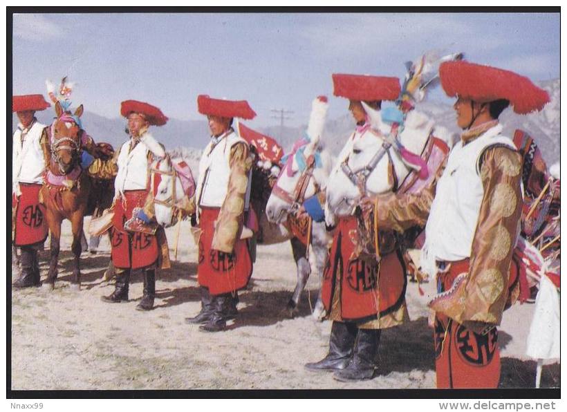 China - Tibetan Young Men On Horse-race - Tibet