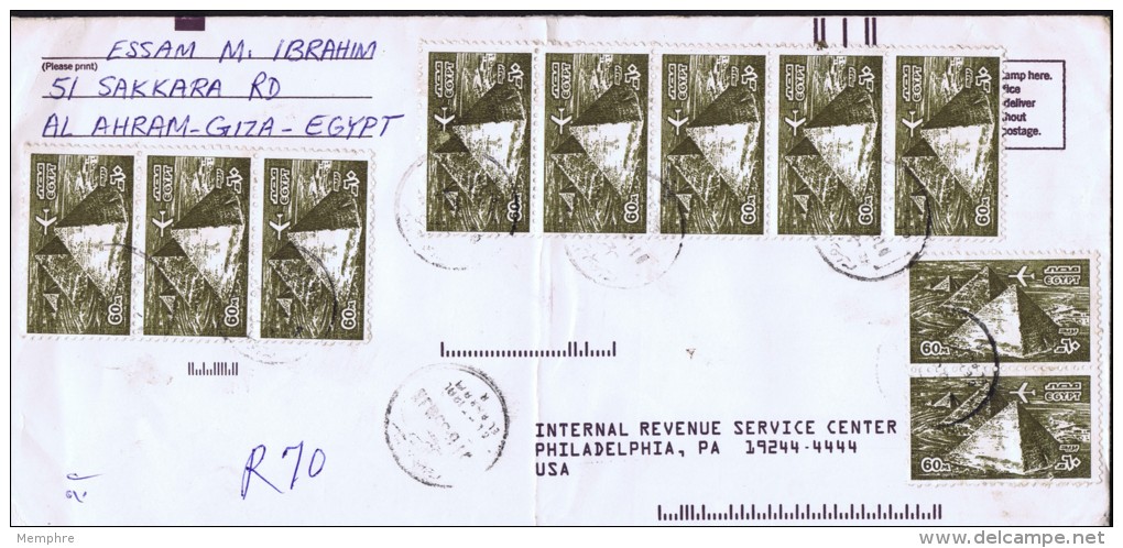 Letter For The USA  Spectacular Franking: 20 Stamps - Aéreo