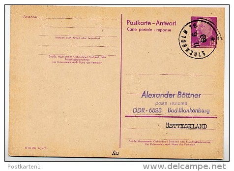 DDR P74 A Antwort-Postkarte STOCKHOLM Schweden 1969 - Autres & Non Classés