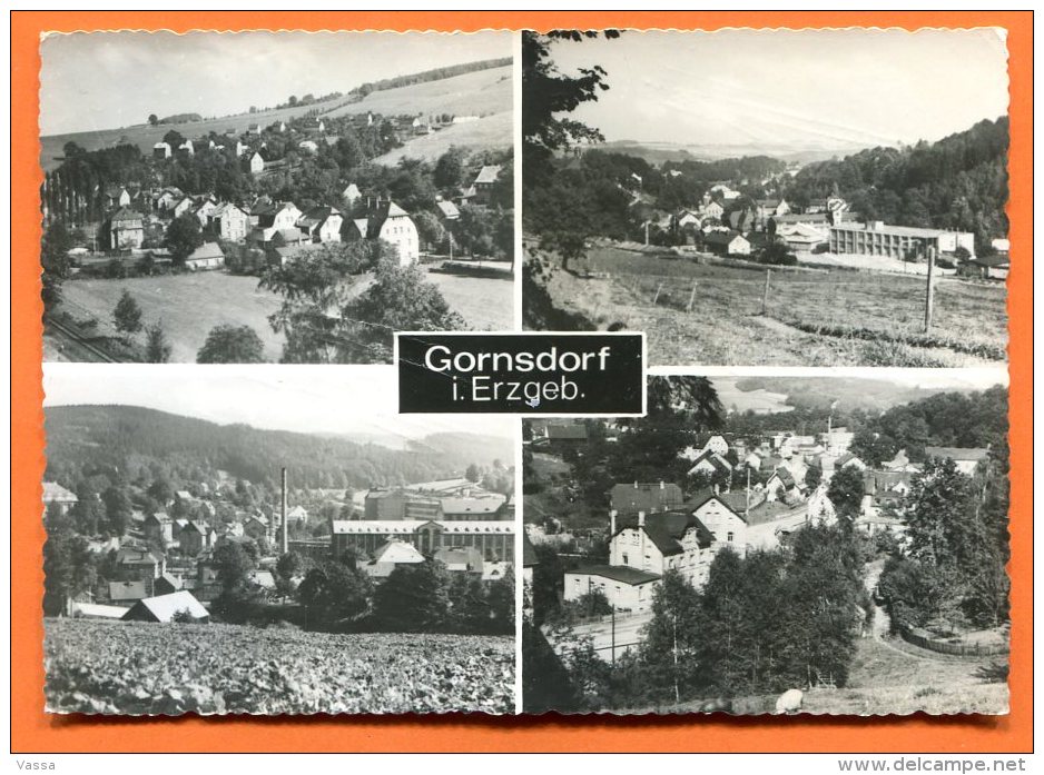 GORNSDORF  I  ERZGEBIRGE. Multiviews PC With DDR Stamp. GERMANY. R - Auerbach (Vogtland)