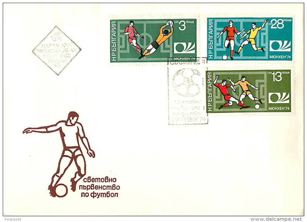 BULGARIA 1972. (2323-2331 47 A). The FIFA World Cup MUNICH-74 (3 Envelopes) - 1974 – Germania Ovest