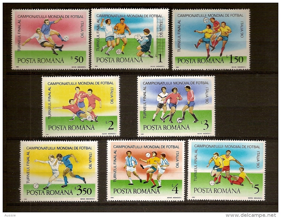 Roumanie Roemenie 1990 Yvertn° 3884-91 *** MNH Cote 8,50 Euro Sport Football - Unused Stamps