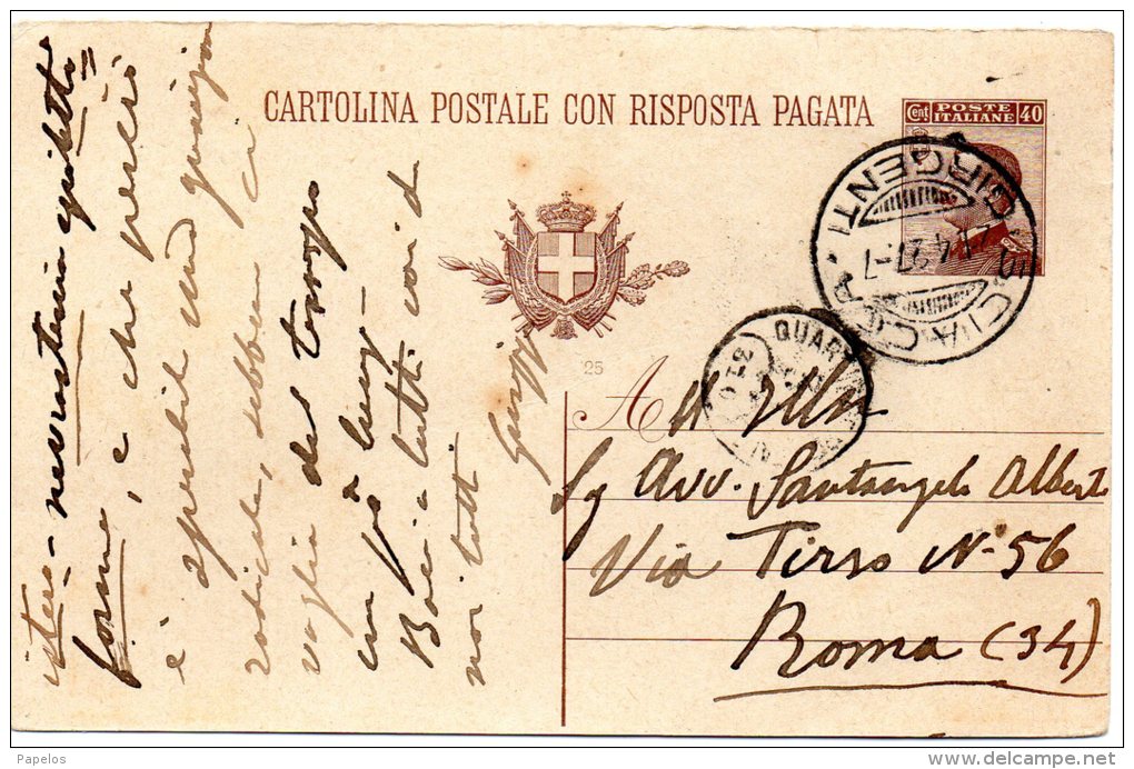 1927  CARTOLINA CON ANNULLO SCIACCA GIRGENTI - Interi Postali