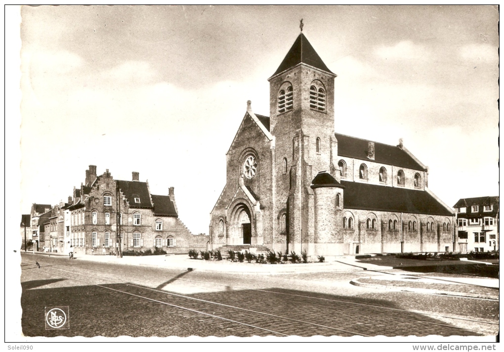 CP  BELGIQUE  44 - NIEPORT - BAINS        église  Saint -bernard - Collections & Lots