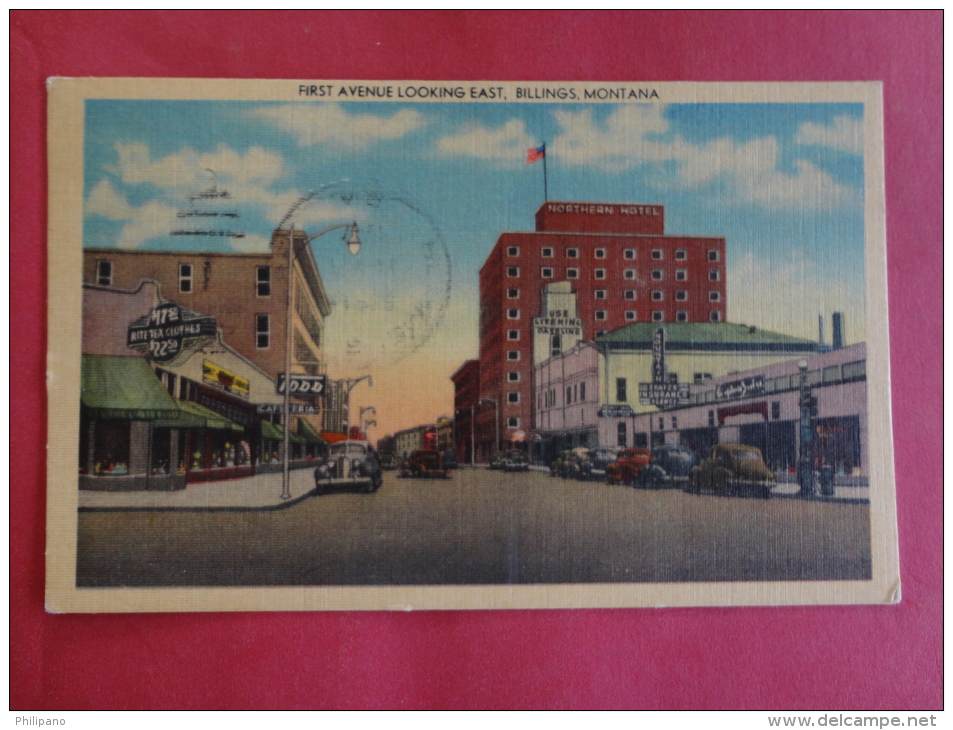 Billings,MT--First Avenue Looking East--cancel 1947--PJ 109 - Billings