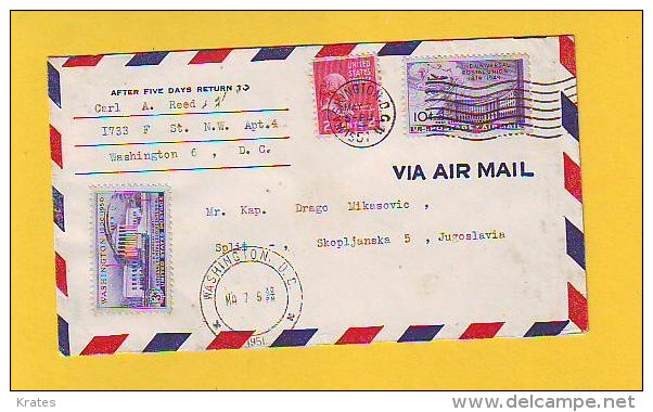 Old Letter - USA, Air Mail - 2a. 1941-1960 Oblitérés