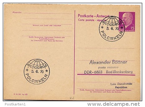 ARCTIC CIRCLE  Sweden 1970  On East German Postal Card P 74 A - Geographie