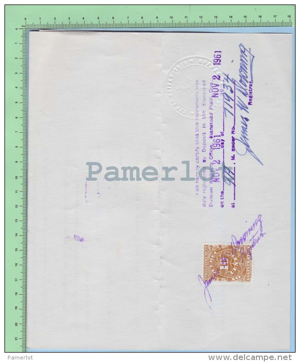 Document Fiscaux 1 X QR-17 Sur Document Redemption ( 1 Feuille 8.5 / 14  1961) Timbre Taxe Quebec Canada - Fiscale Zegels