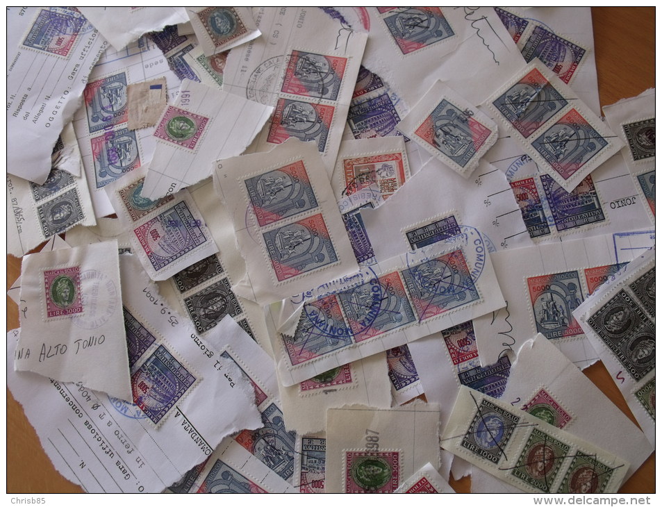 LOT De TIMBRES TAXE ITALIENS SUR FRAGMENTS MARCA DA BOLLO - Impuestos