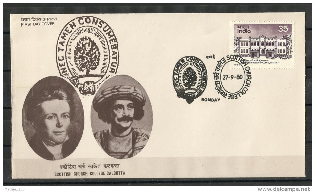 INDIA, 1980, FDC, 150th Anniversary Of Scottish Church College, Calcutta,  Bombay  Cancellation - Briefe U. Dokumente