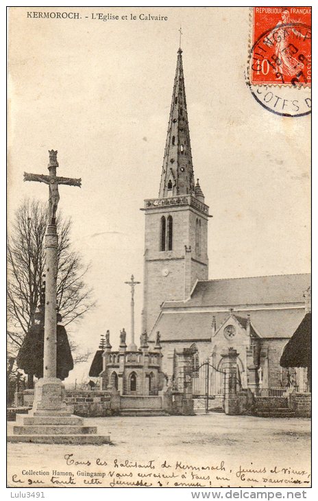 CPA - KERMOROCH (22) - L'Eglise Et Le Calvaire - Autres & Non Classés