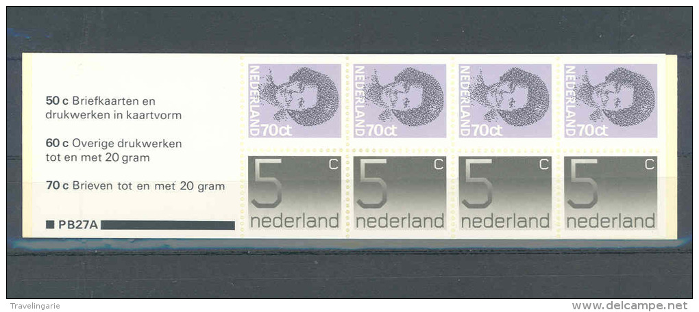 Nederland 1982 Carnet Timbres Courant Yvert C1168b NVPH PB 27A MNH - Carnets Et Roulettes