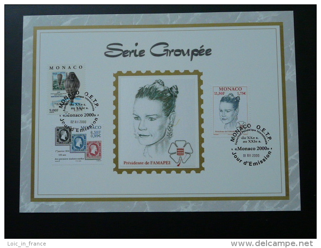 Feuillet CEF Monaco 2000 Série Groupée Princesse Stéphanie - FDC