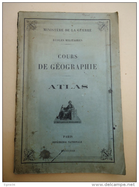 Ministère De La Guerre - Ecoles Militaires - Cours De Géographie - ATLAS - 1922 - Plus Carte Asie Occident - Mapas/Atlas